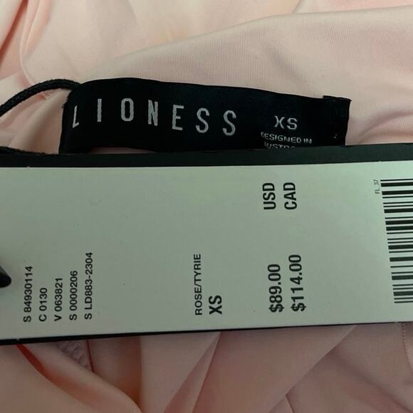 NEW Lioness Glory Blush Pink Long Sleeve Ruched Boat Neck Mini Bodycon Dress XS - Picture 7 of 13